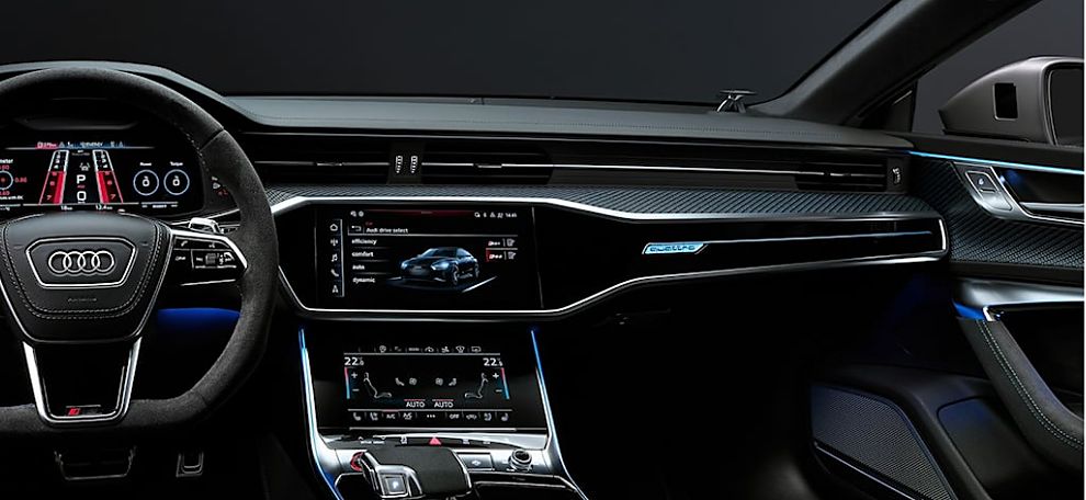 Spotless modern car interior and dashboard